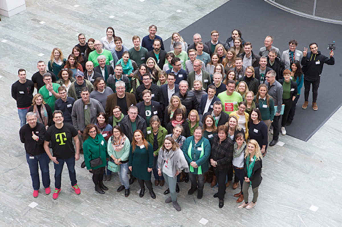 Deutsche Telekom’s Green Pioneers Group photo of Deutsche Telekom employees, the Green Pioneers
